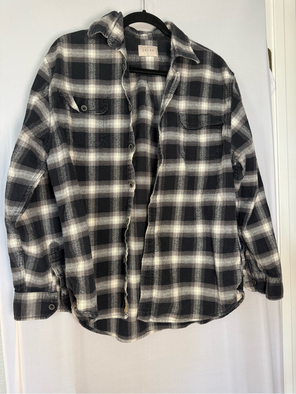 Jachs Black and White Plaid Shirt with Label
